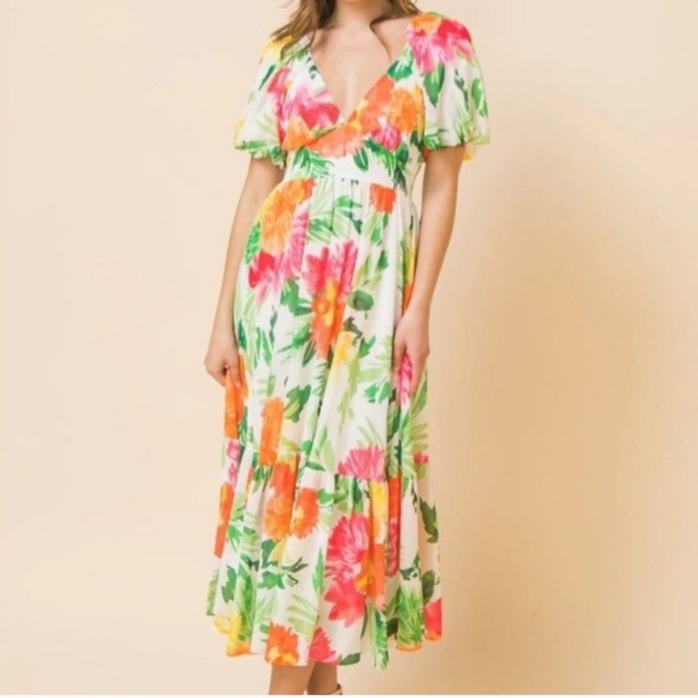 Flying Tomato Floral Midi Dress Size Large